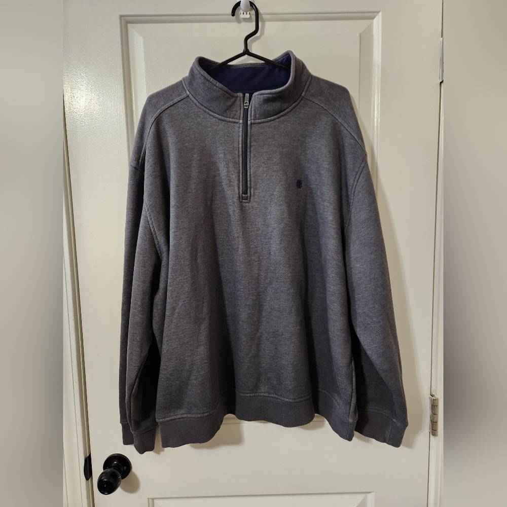 Izod Men's Charcoal Zip-Up Sweater